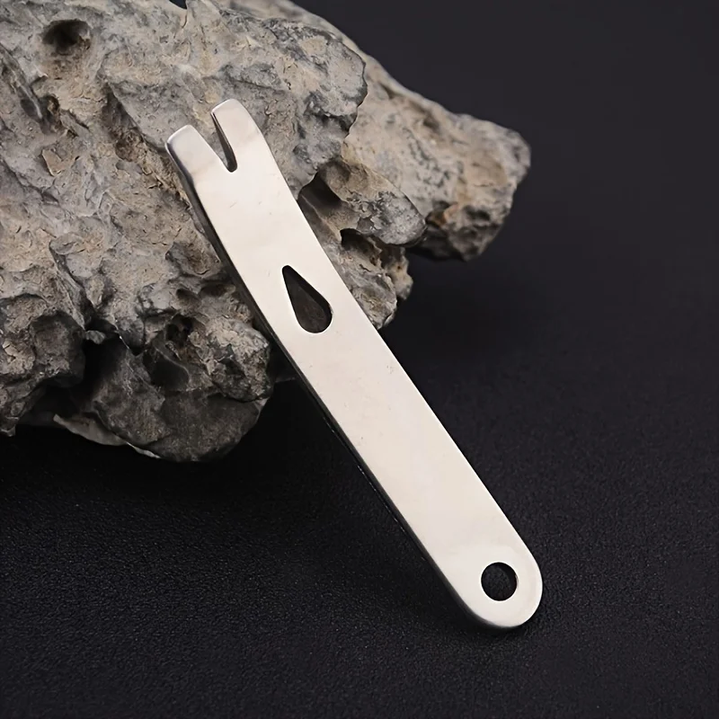 Stainless Steel Mini Crank Crowbar and Pocket Pry Bar - Keychain Multi Tool for Survival, Camping, and EDC