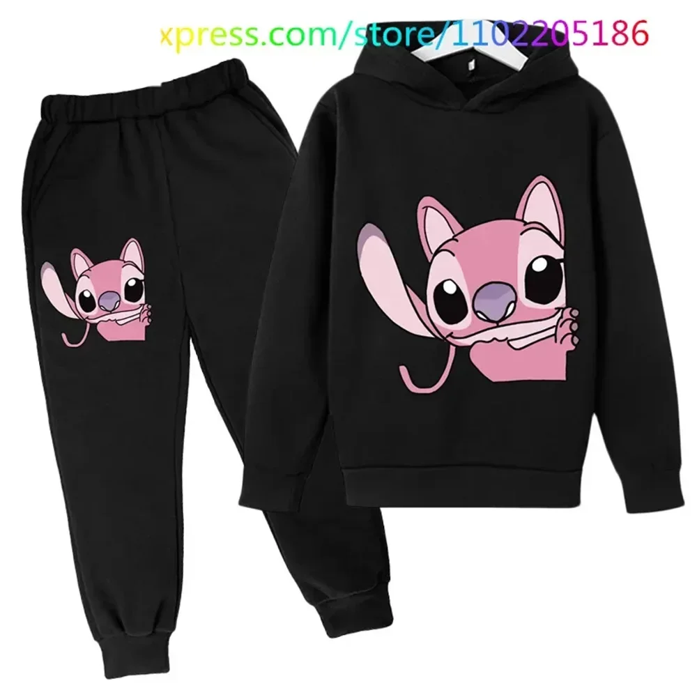 Spring Autumn Girls Stitch Hoodie Set Kids Christmas Clothes Casual Boys Suit Children Suit Hoodies and Pants 2pcs