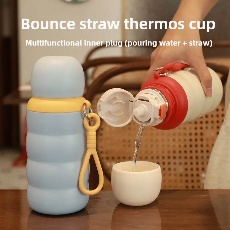 

Стильная изолированная дорожная кружка большой емкости, портативная спортивная бутылка для воды на открытом воздухе, морозостойкий термос ярких цветов