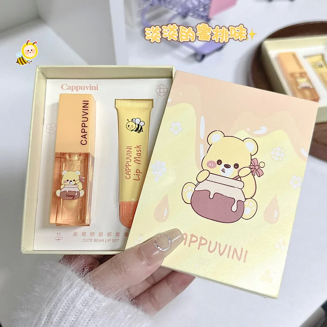 Cappuvini Honey Lip Care Set Fading Lip Lines Primer Sleeping Lip Mask Moisturizing Nourishing Hydrating Cosmetics Cheap Makeups