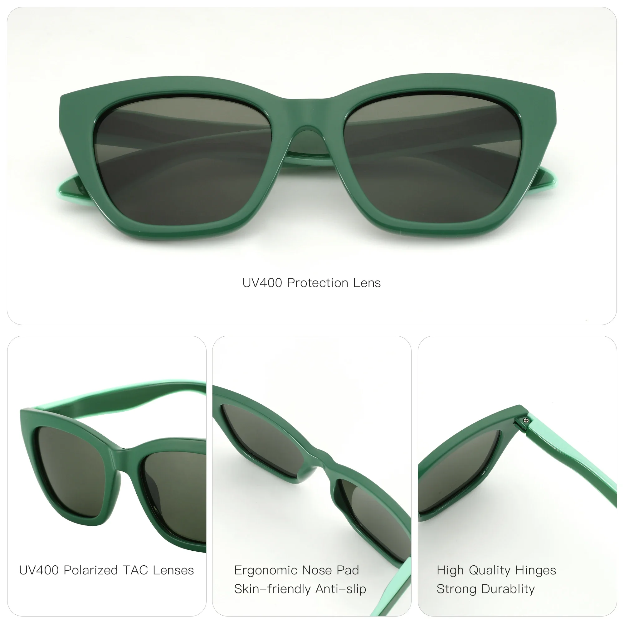 ZENOTTIC Quadratische polarisierte Sonnenbrille 2025, modische Damen-Sonnenbrille mit dickem Rahmen, UV400-Schutz, für Damen, Einkaufen, GIF – Detail 18