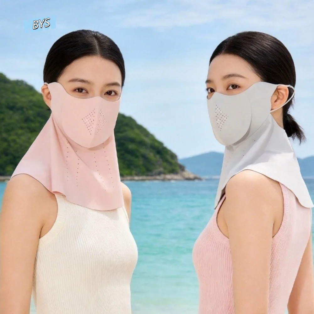 

Nylon Sun-protection Mask Soft Elegant UV-resistant Breathable Veil Lightweight Design Cool-feeling Fabric
