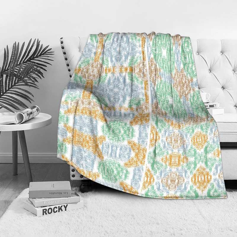 بطانية بنمط البلاط المغربي، بطانية رمي قطنية، غطاء وسادة هندسي، فكرة هدية لغرفة النوم والأريكة