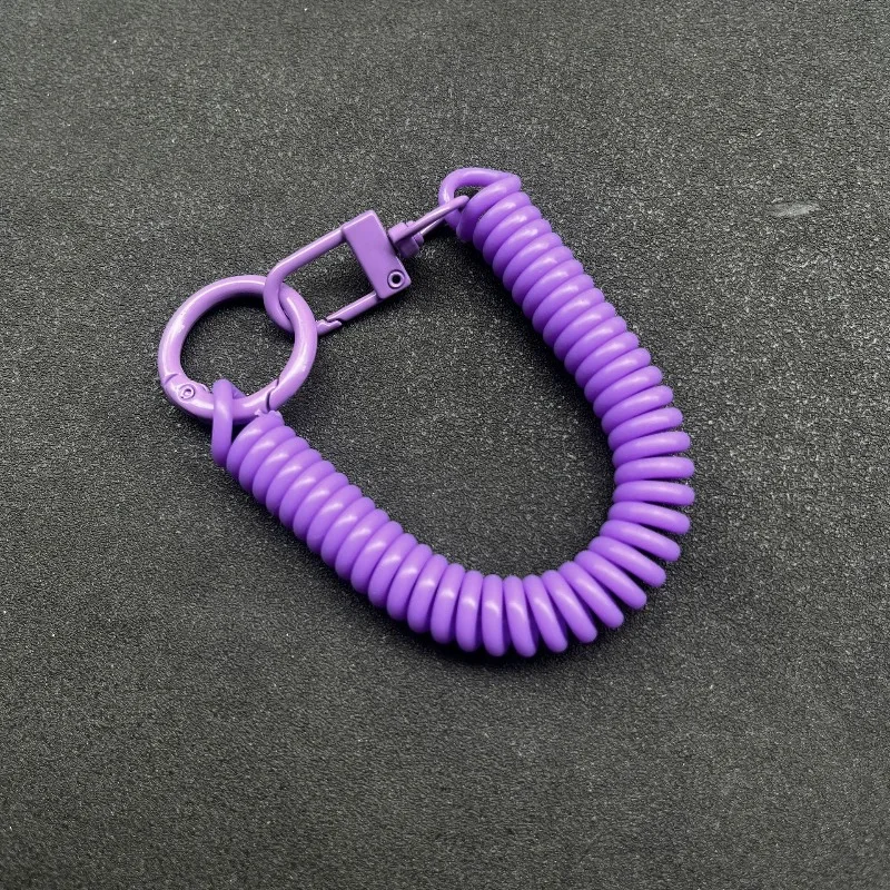 Colorful Lobster Clasp ID Card Holder Lanyard Keyring Anti-lost Wristlet Spring Rope Retractable Keychain Mobile Phone Chain