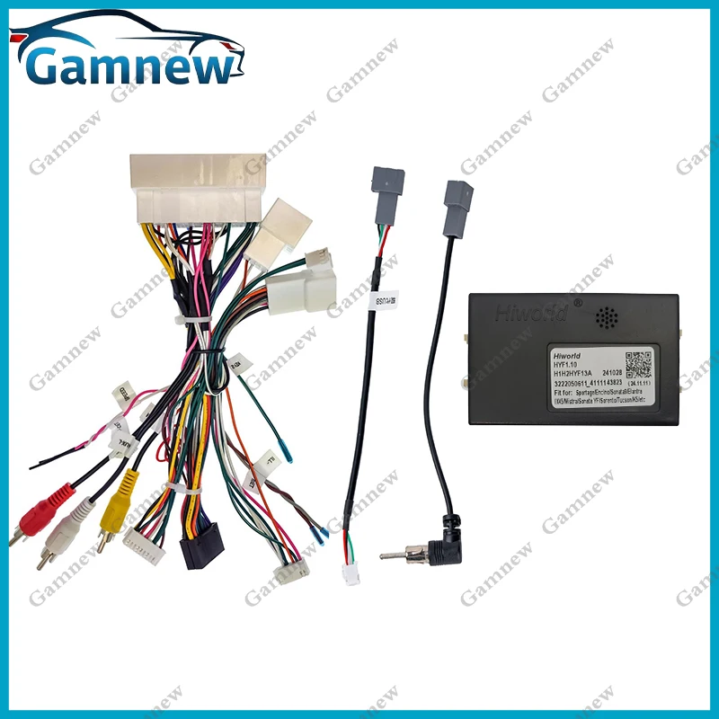 Car 16pin Wiring Harness Adapter Canbus Box Decoder Android Power Cable For Hyundai Santa Fe Sonata Solaris Tucson Kia Cerato