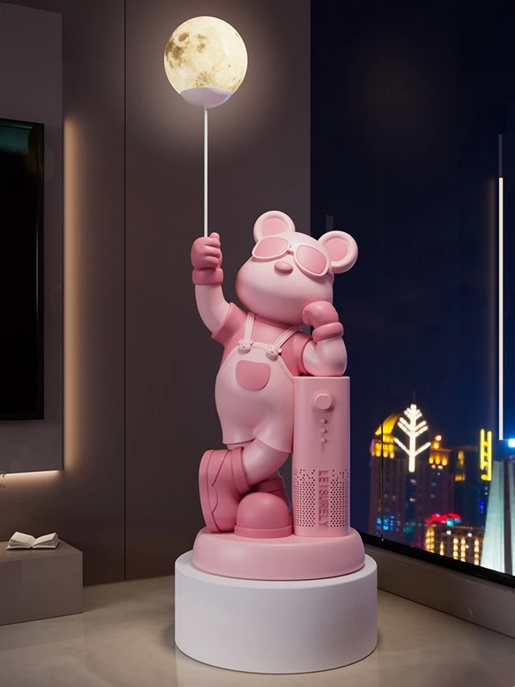 Home Decor  Bluetooth Audio Bear Statues Floor Decor Living Room Large Animal Sculpture Art Ornaments Housewarming Gifts