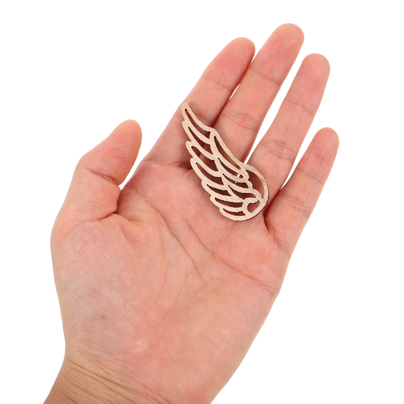 

60Pcs Angel Wings Wood Cutouts Unfinished Wooden Embellishments for Crafts Scrapbooking Wedding Favor Tags Christmas Tree