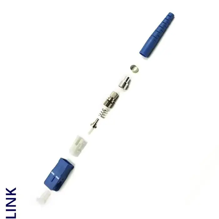 SC fiber connector KITS 200pcs blue Unassembled with ferrule Simplex SM 3.0mm 2.0mm 0.9mm ftth SC connector accessory FTTHELINK