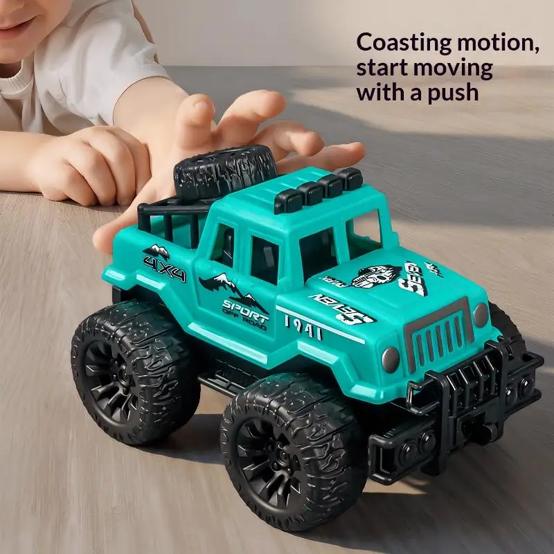 Nouvelle voiture jouet Monster Truck à inertie pour enfants, véhicule tout-terrain à friction, en plastique, cadeau pour garçons