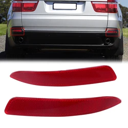 Car Rear Bumper Reflector Light Len Cover Auto Accessories Plastic Red Fit For BMW X5 E70 2007 2008 2009 2010 Pre-facelift