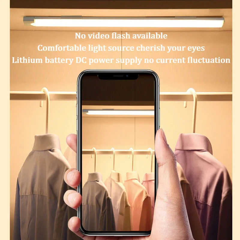 LED Motion Sensor Light Wireless LED Night Light TypeC USB  Rechargeable Cabinet Light  Wardrobe Lamp For Kitchen/Desk