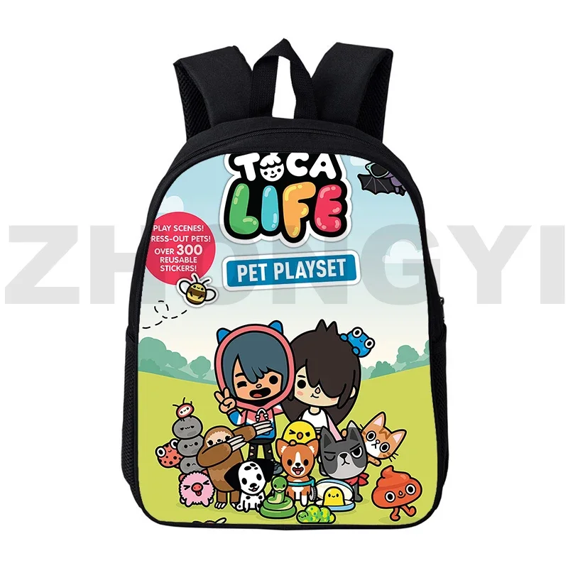 3D Anime Toca Life World Game zaini per la scuola adolescenti ragazze 12/16 pollici zaino da viaggio Kawaii Toca borse per le donne