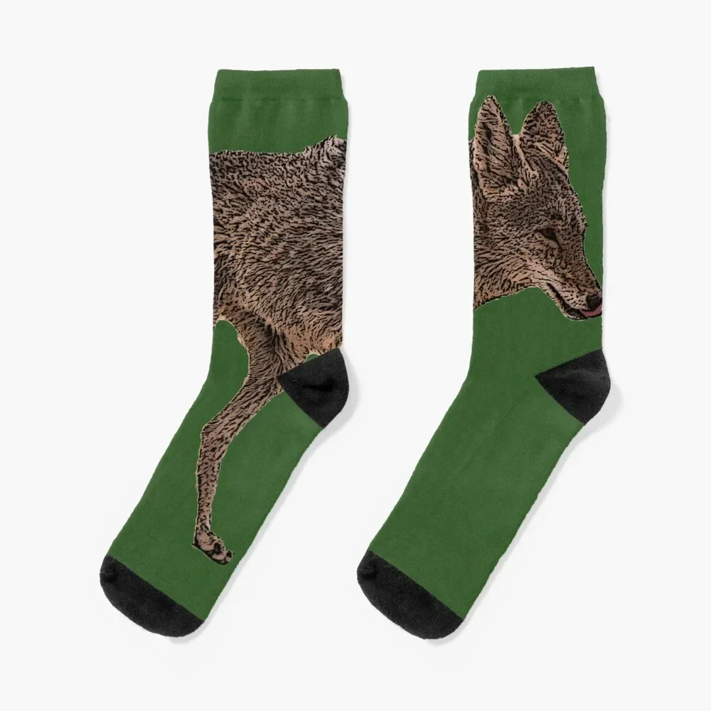 Coyote Walking Color Print Socks professional running funny gift moving stockings compression Mens Socks Women's