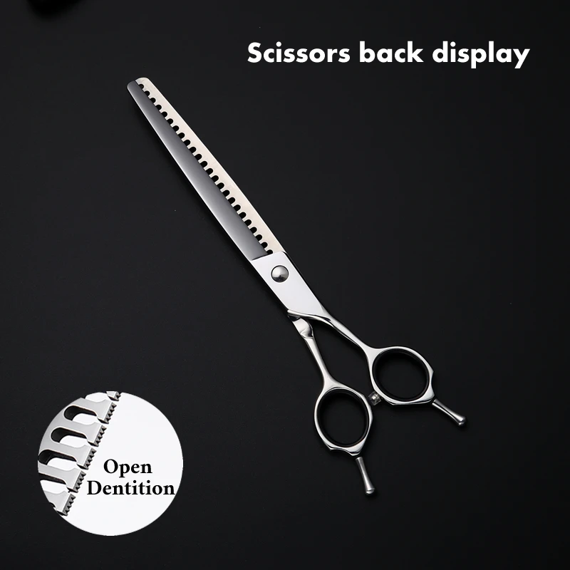 Crane VG10 Stainless Steel 7.5 Inch 24 Teeth Pet Dog Grooming Scissors High Quality Thinning Shears For Dogs Thinning Rate 70%