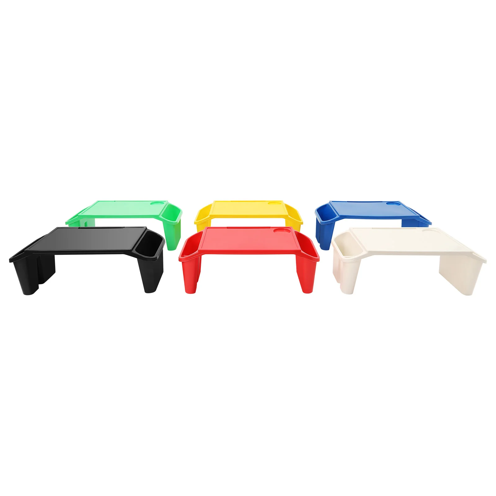 

6pcs PP Kids Lap Desk Trays Multi-Functional with Cup/Phone Slots Anti-Slip for Writing Eating Gaming Home School Nursery