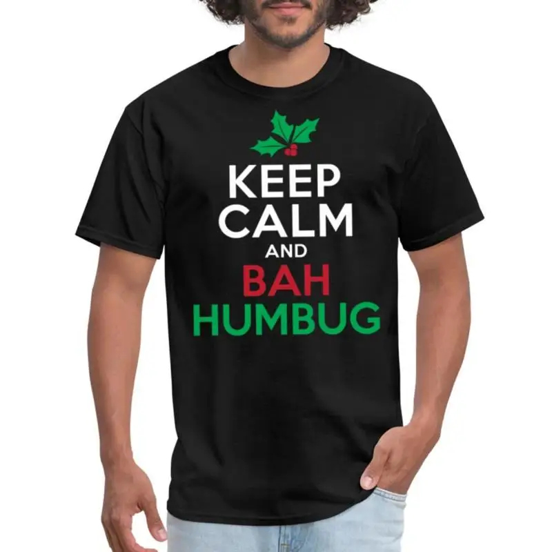 Keep Calm and Bah Humbug Xmas Men's T Shirt