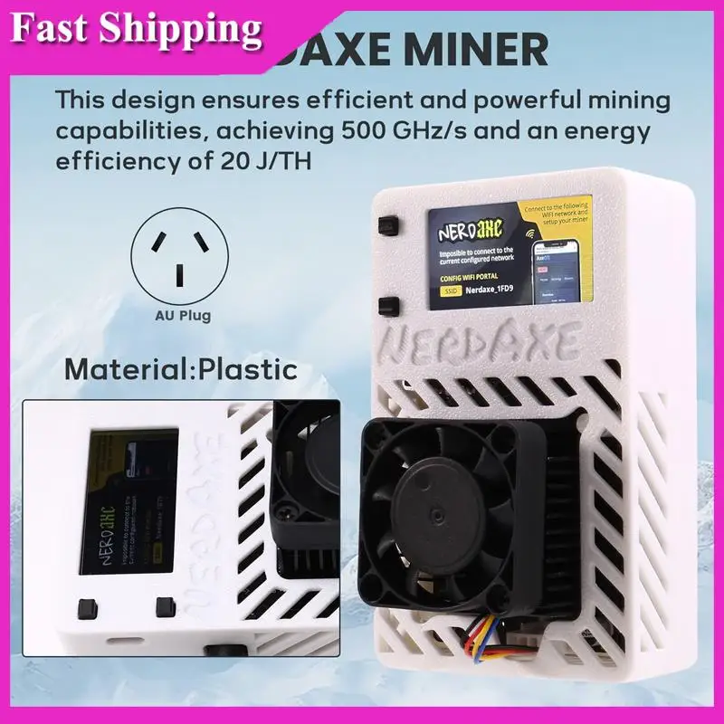 

Sensitive Nerdaxe Bitaxe Miner BM1366 ASIC Chip 500Gh/S Nerdminer Lottery Mining Miner Solo Lottery BTC Miner AU PLUG