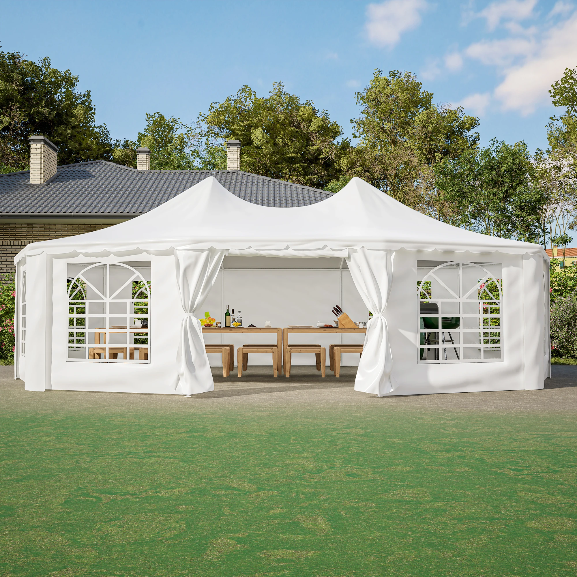 LZBEITEM Party Tent, 29x21FT Outdoor Canopy Tent with Sidewalls, Event Tent Heavy Duty, Large Tent with 10 Removable Sidewalls