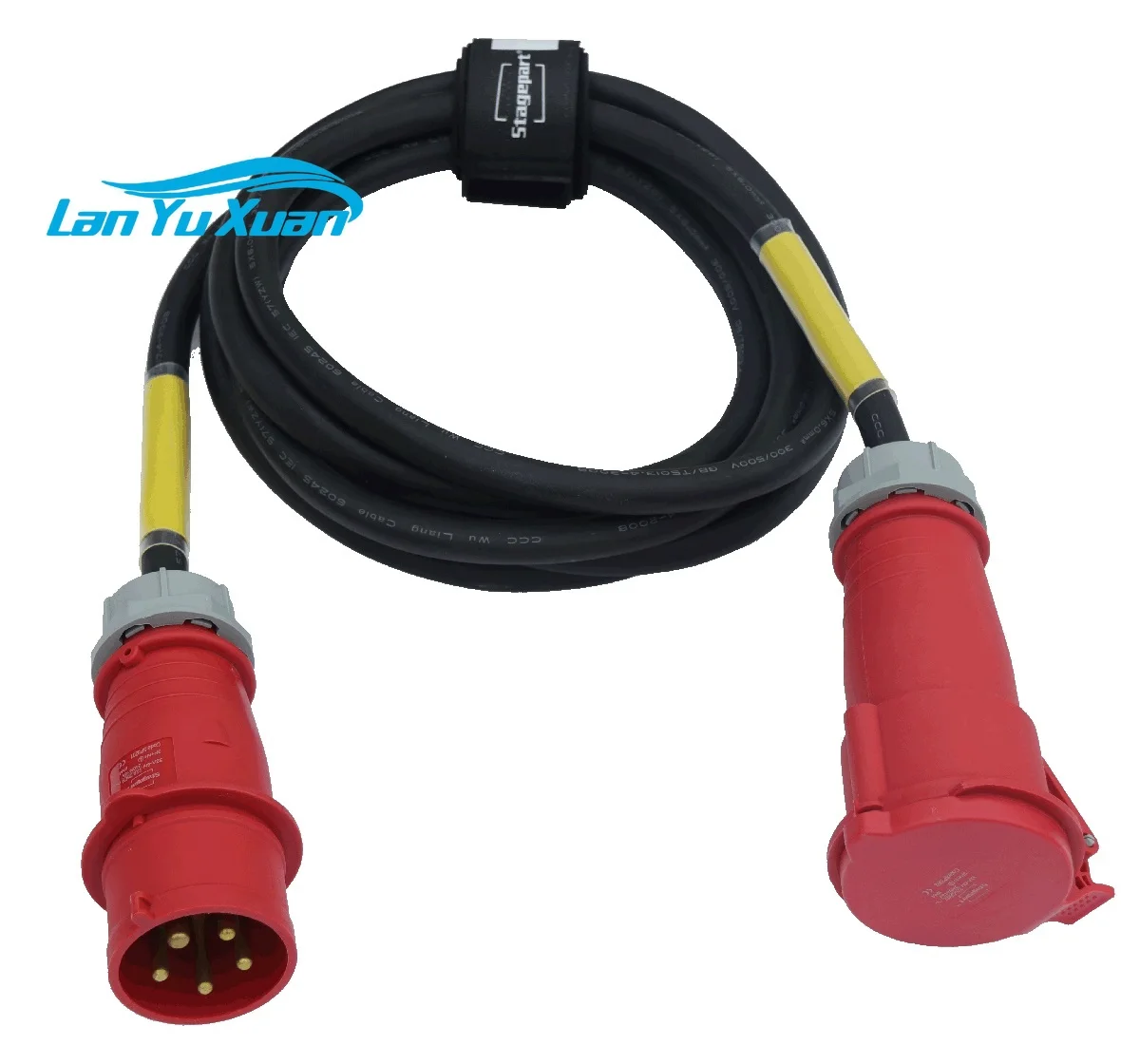 

Stage Equipment 5x 6mm 32A CEE 5pin Plug In/out Power Extension Cable with Cable Tie