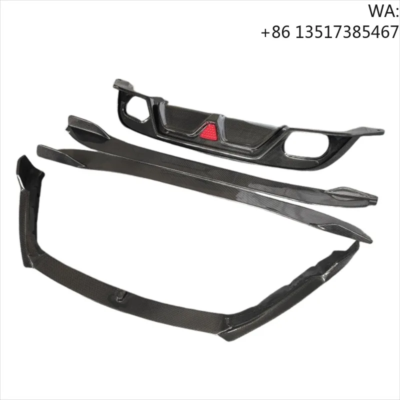 Used for Jaguar F-TYPE Genuine Carbon Fiber Front Lip Side Skirt LED Light Rear Diffuser Body Kit