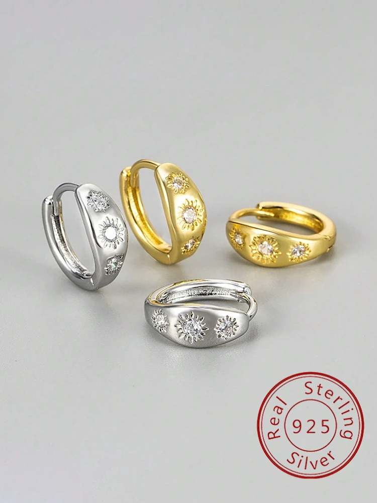 Klassischer, glänzender, runder Zirkon-Ohrring aus 925er-Sterlingsilber für Damen, Jahrestag, Alltag, Party, Mode, hochwertiger edler Schmuck