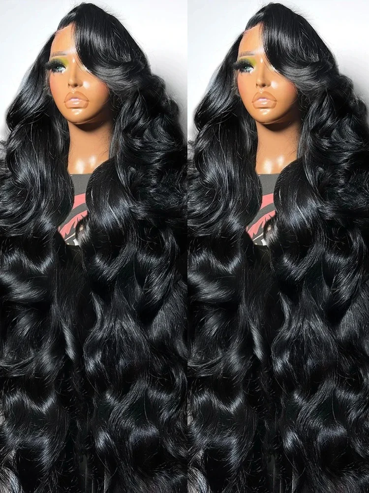 200 Density natural Black Body Wave 13x6 Lace Frontal Wigs 30 34Inch 13x4 Lace Front Human Hair Wig For Women