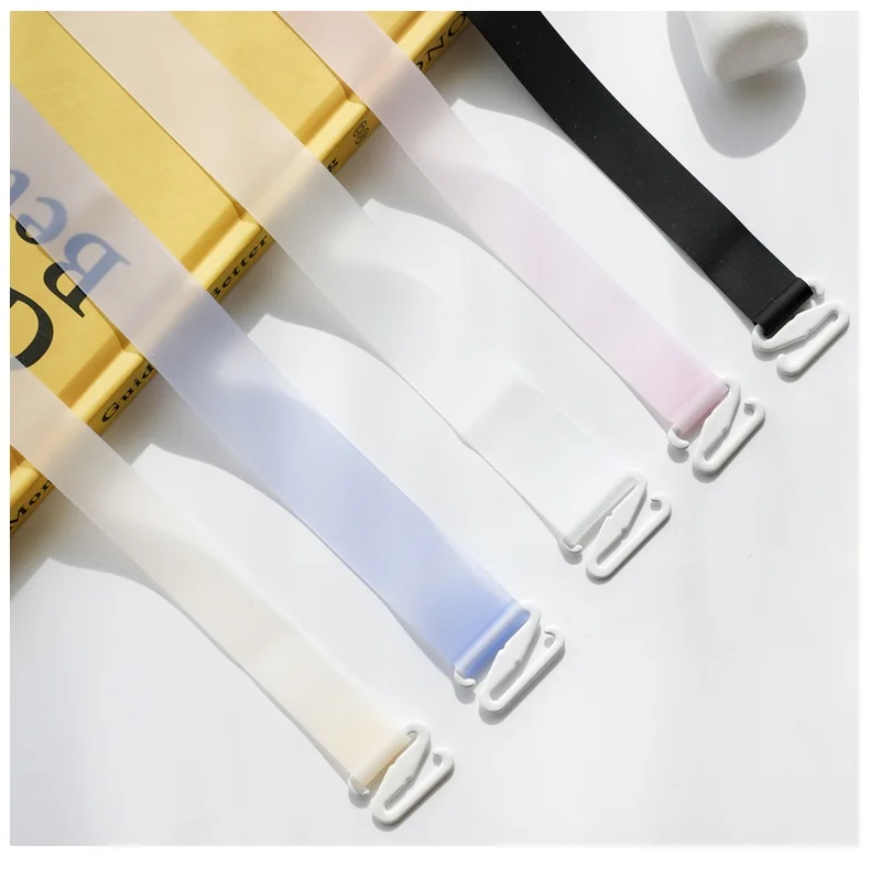 

3/5 Pairs 1.5cm Width Women Silicone Straps Bra Shoulder Straps Non-slip Bra Straps Belts