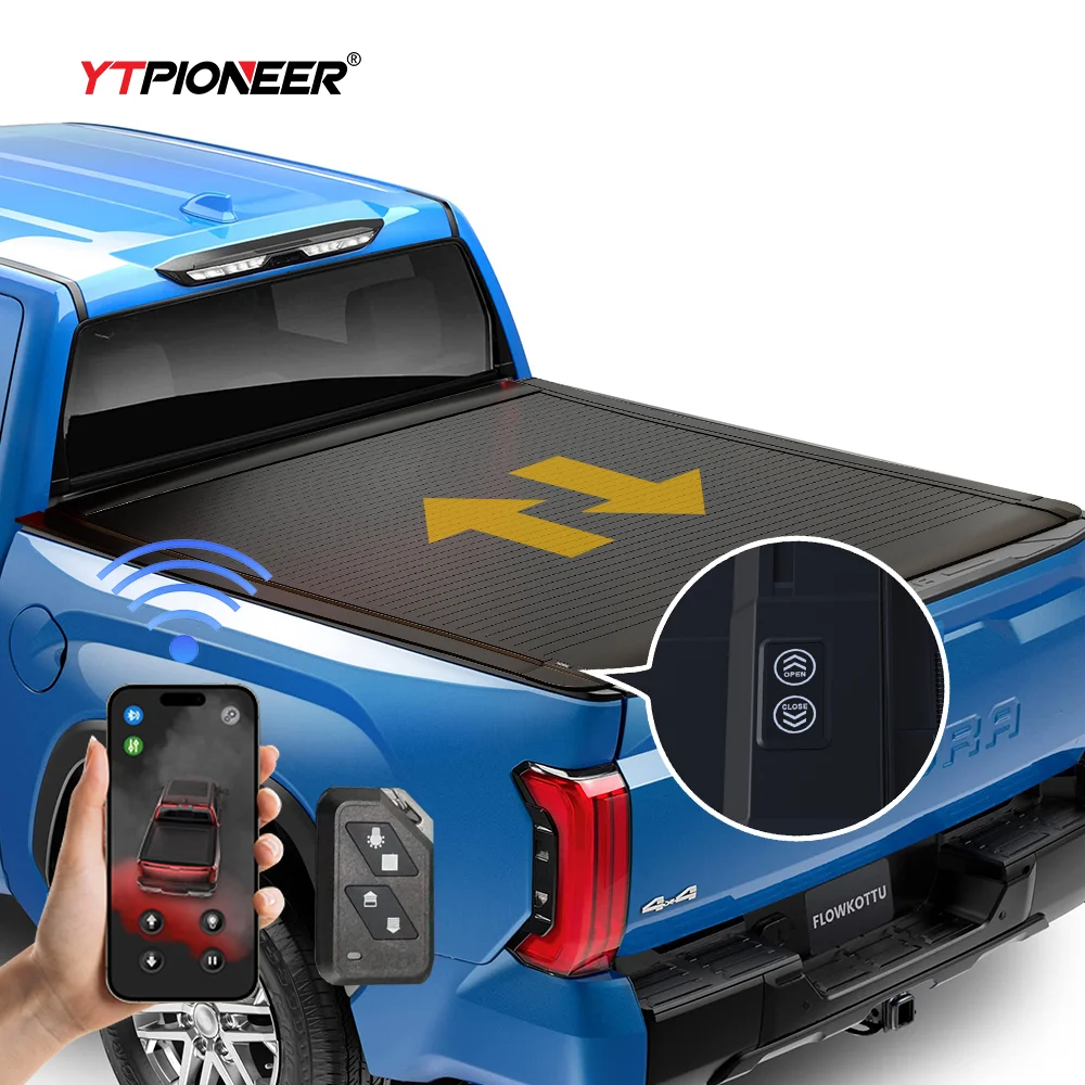 

For 2025 Toyota Tundra Crew Cab Electrical Retractable 5.5 Hard Tonneau Cover With Roller Shutter Waterproof Locking Function