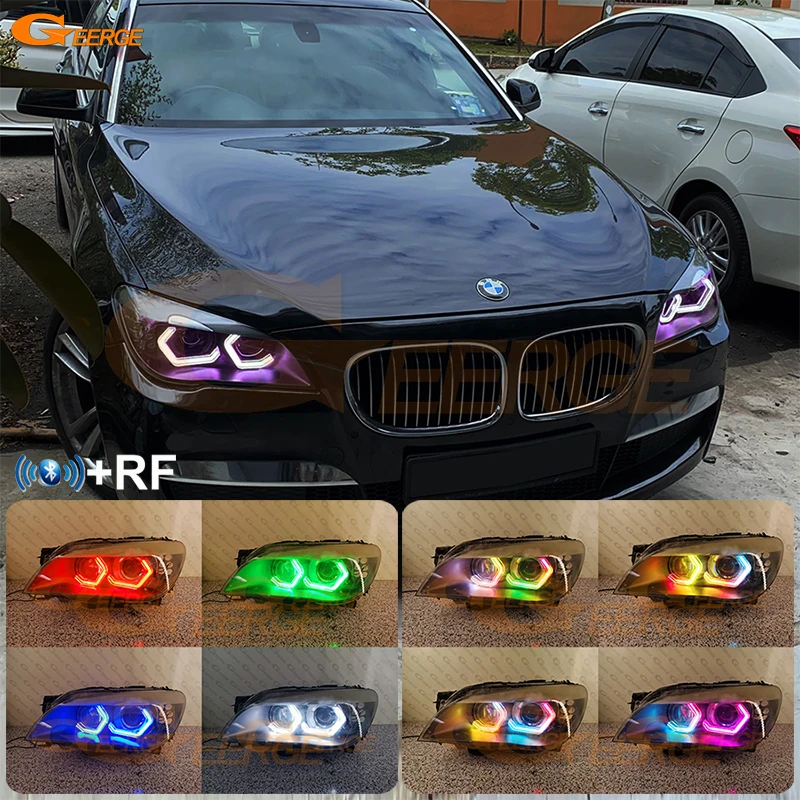 

For BMW F01 F02 F03 F04 730i 740i 750i Concept M4 Iconic Style Dynamic Revolving Multi Color RGB LED Angel Eyes Hex Halo Rings