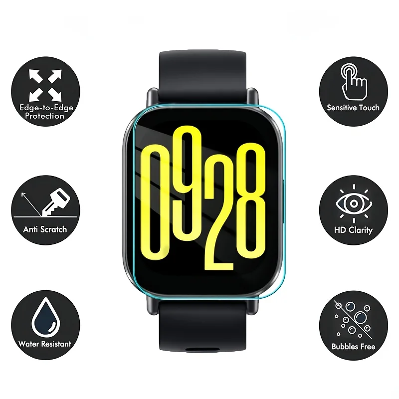 5Pcs Premium Tempered Glass For Xiaomi Redmi Watch 5 Lite Active Smartwatch Screen Protector Clear Anti-scratch Film