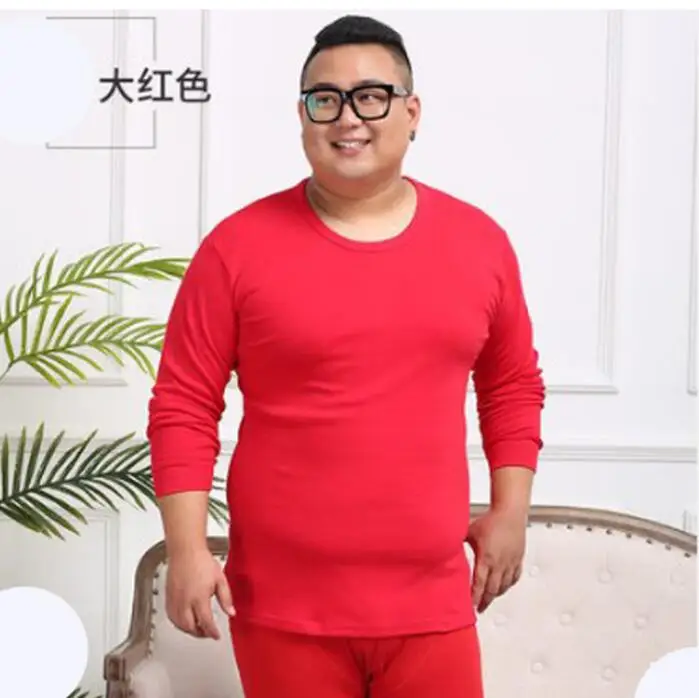 Large Size 6XL 7XL 8XL Winter Men warm 100% cotton underwear Thermal Leggings sets tops and pants elasticity Stretch Bottoms 54