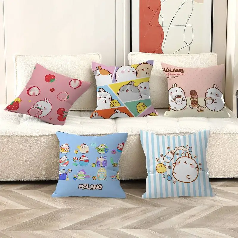 

Cute Rabbit M-molang Personalized Pillow Dust Cover Bedroom Kids Party Decoration Pillowcase Birthday Children Gift