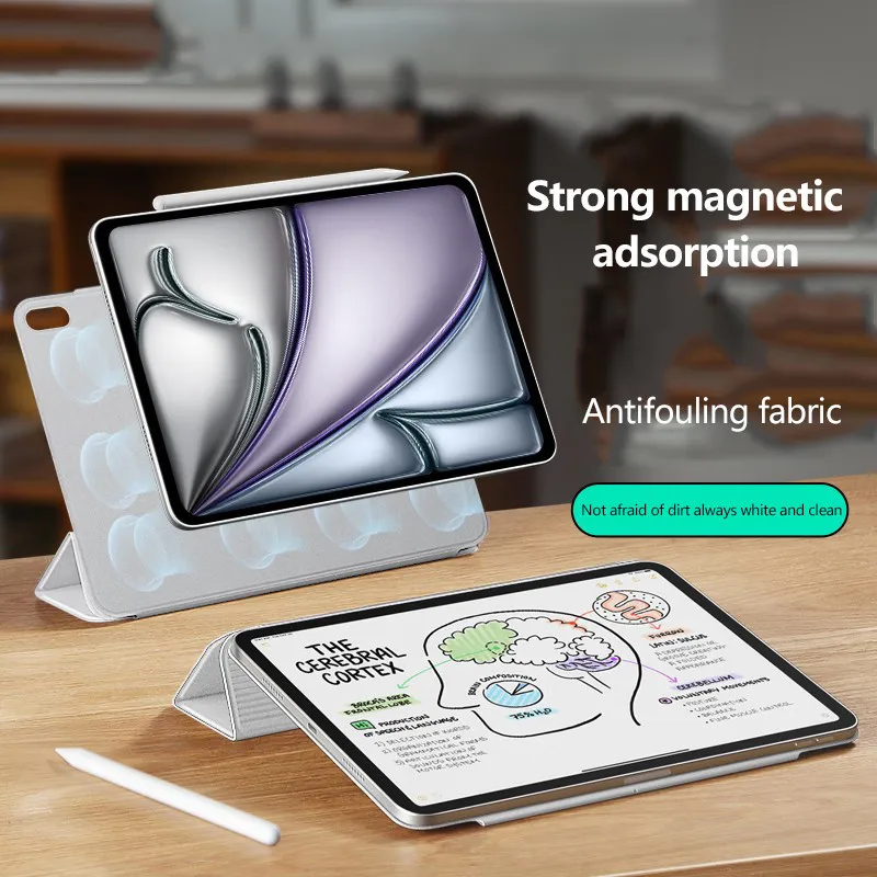 

Магнитный чехол для iPad Air 11 6 2024 Pro11 5th Pro13 7th Air13 10th 10,9 Air 5 4 Pro12.9 Mini 6, тонкий защитный кожаный чехол