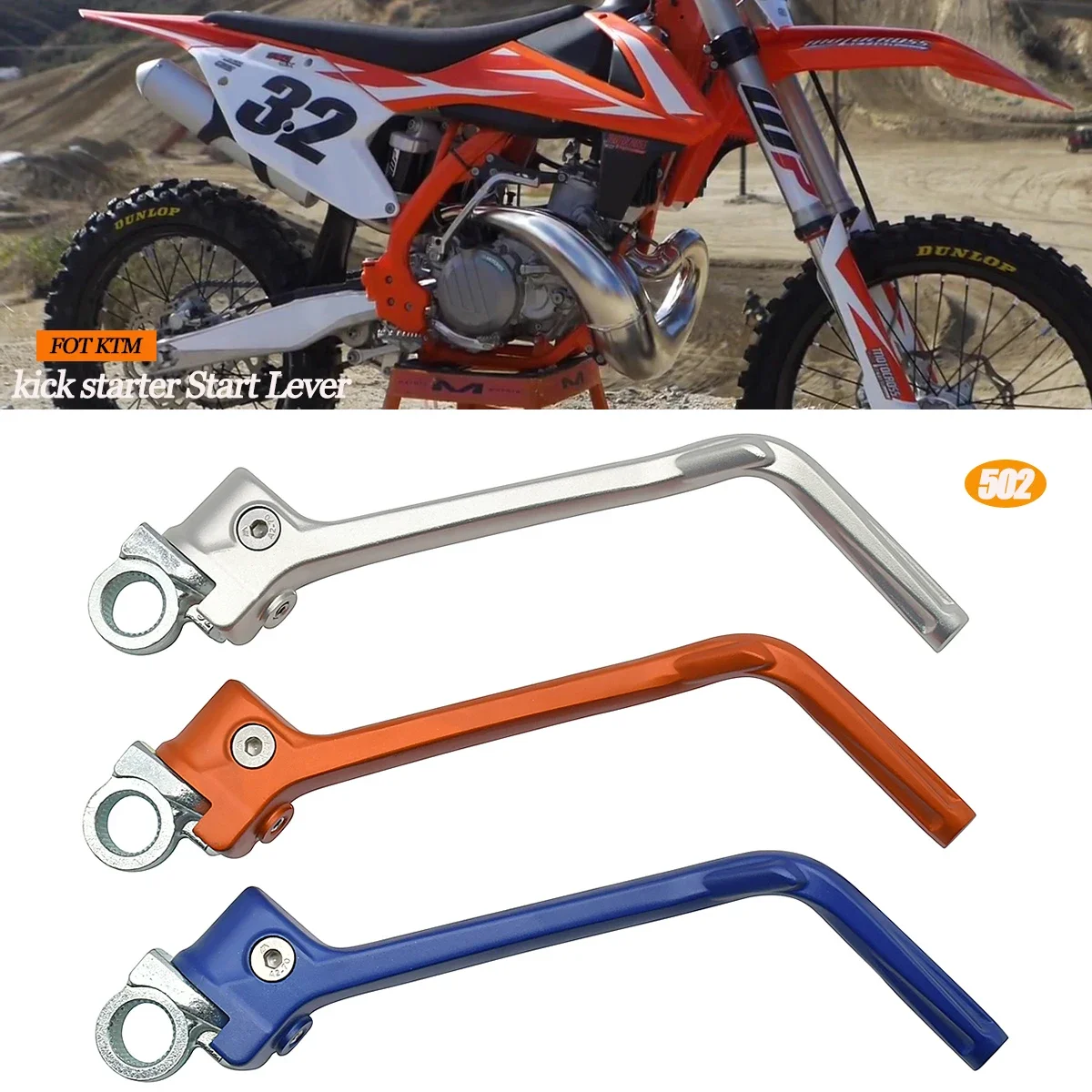 

For KTM SX125 SX150 XC150 XCW200 For Husqvarna TC125 TE125 Motocross 7075 Aluminum Forged Kick Starter Start Lever 2012-2016