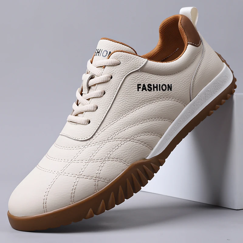 New Men's Casual Shoes Luxury Leather Office Business Shoes for Men Sneakers Comfort Classic White Shoes Sports Walking Shoe