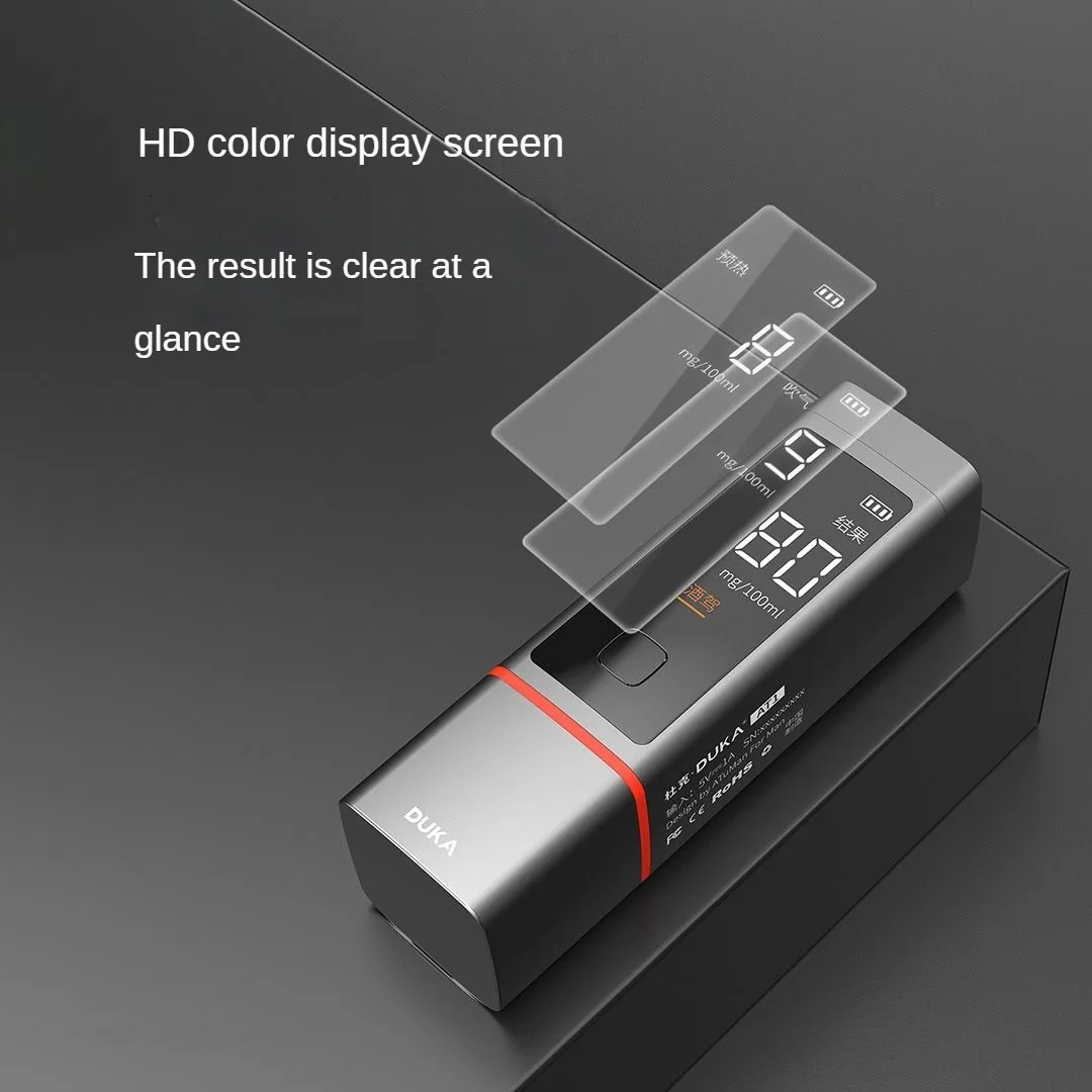 Xiaomi DUKA Blow Type Alcohol Detector High-precision Vehicle Portable No Contact Digital Display Alcohol Concentration Detector