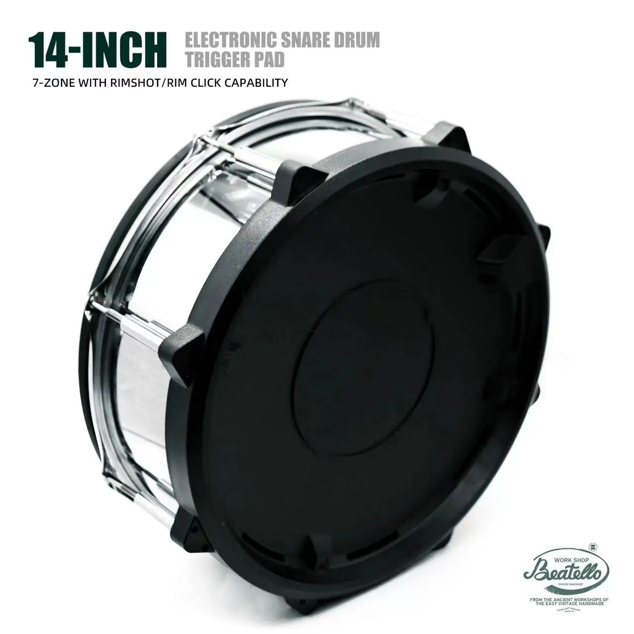 10 -12 -14-Inch Steel Electronic Electric Snare Drum Dual Trigger Sensors with Snare Drum Metal Shell