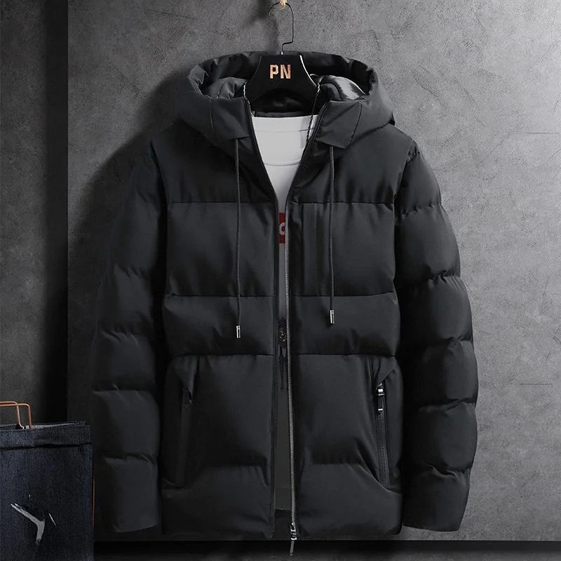 

Men's Winter Jaet Warm down Coat Youth Faion Thiened ort Sle Zipper Closure Casual Workwear Slim Fit for Young Men