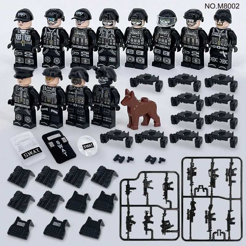 Military special police special land, sea and air force anti-terrorism and explosion-proof building blocks doll toy