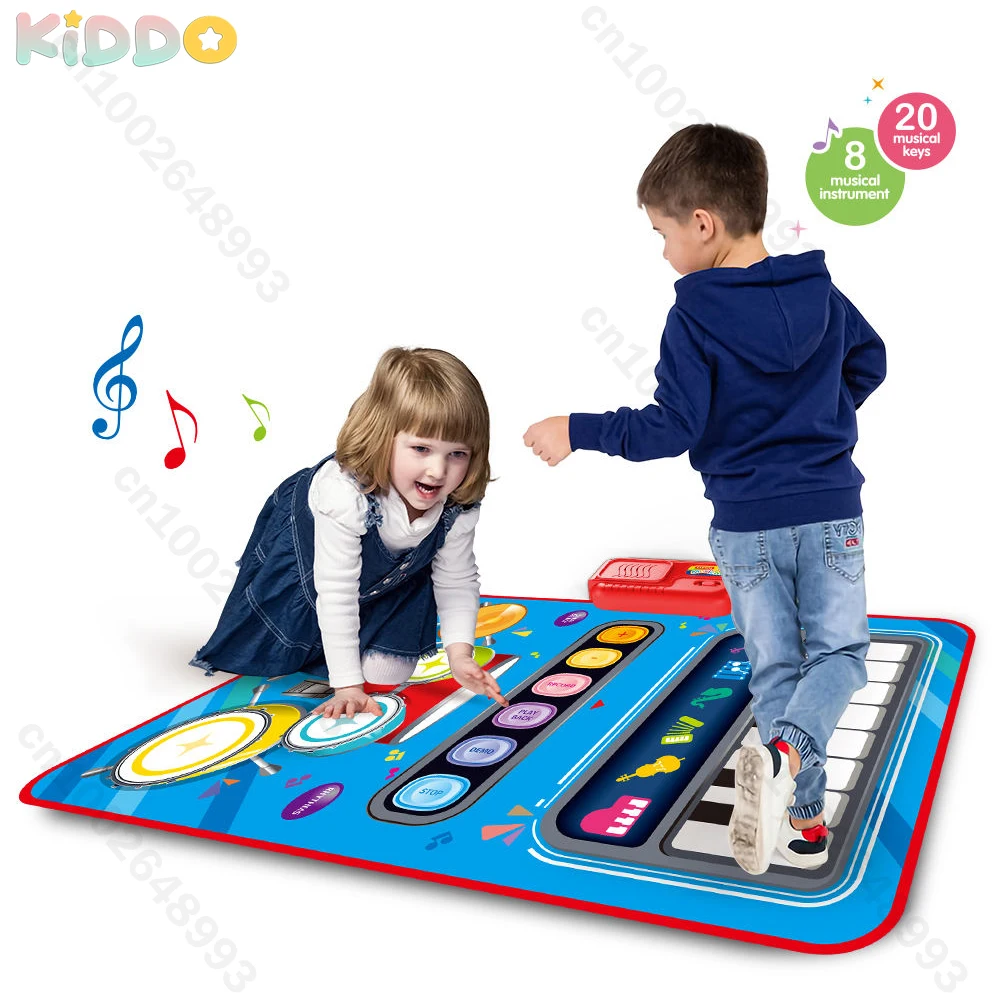 Mata muzyczna dla dzieci 80x50cm, pianino, zabawki edukacyjne, keyboard podłogowy, zabawki perkusyjne, mata do tańca z instrumentami i dźwiękami.