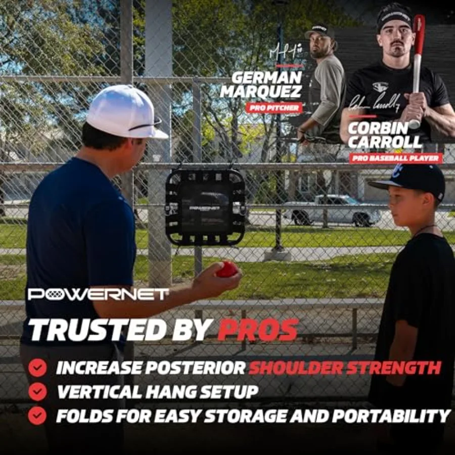 Baseball Softball MaxControl Trampoline for Posterior Shoulder Strength Training Blue/Black Lightweight Foldable Design for Eas