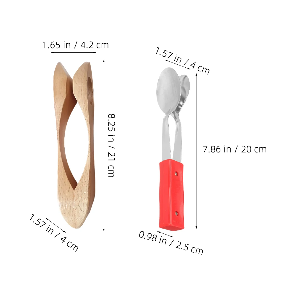 

2pcs Wooden Spoon Instruments Musical Unique Hand Percussion For Kids Adults Education Party Performances Spoon Percussion