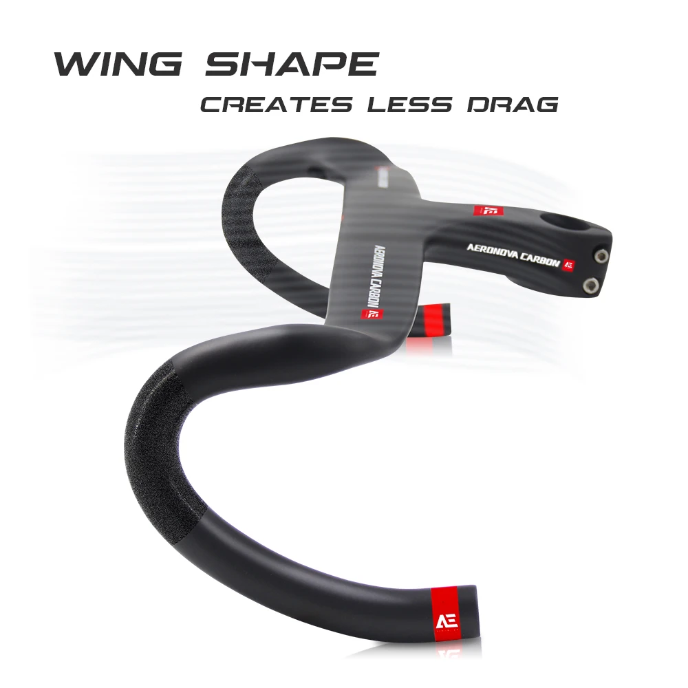 Carbon Road Handlebars AERONOVA Racing Carbon Integrated Stem Handlebar 1-1/8\