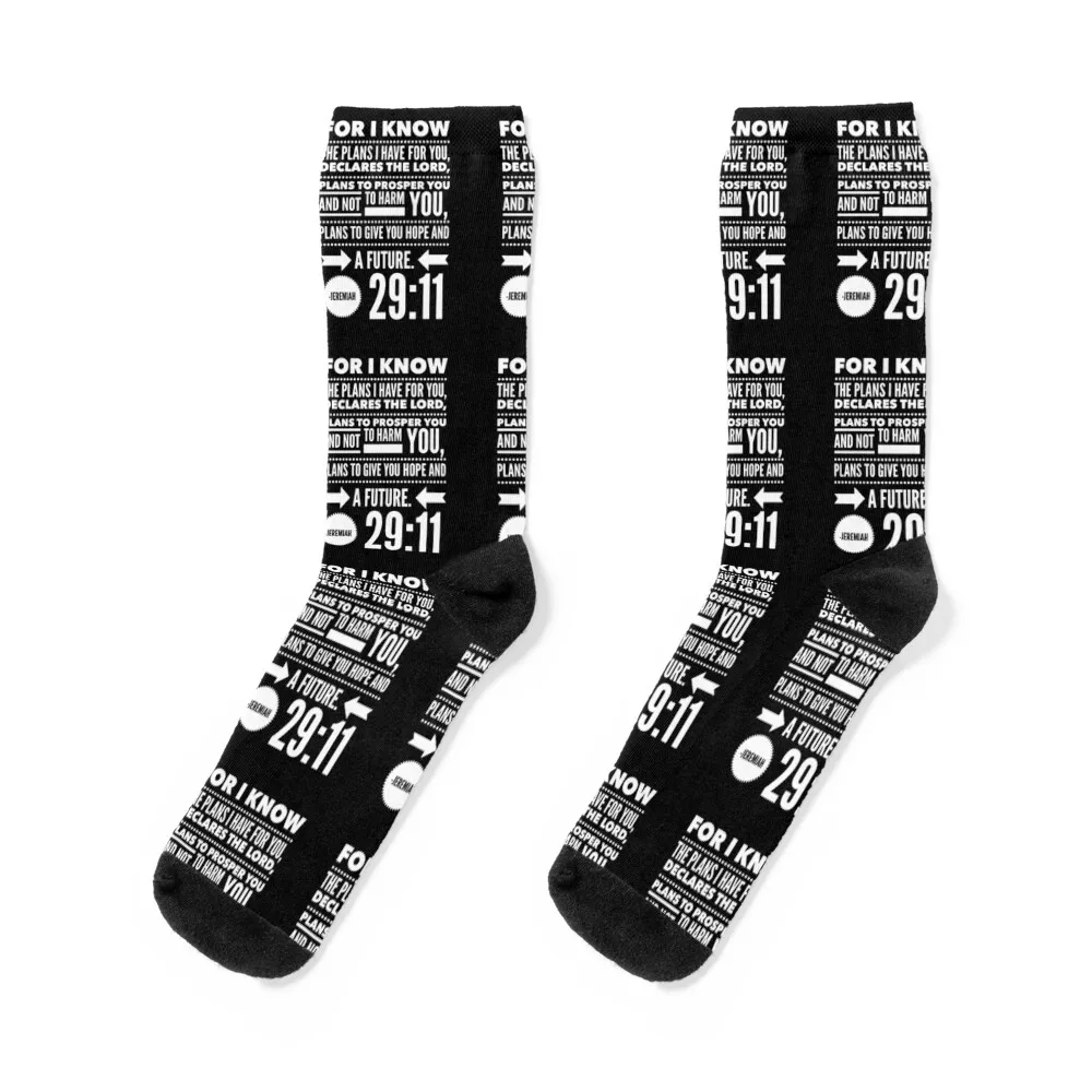 

Jeremiah 29 11 Bible Verse Quote / Christian Faith Scripture design Socks colored cool with print Women Socks Men's