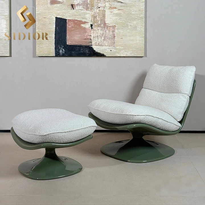 

High End Modern Villa Hotel Coffee Shop Apartment Recliner Leisure Accent Living Room Chair with Ottoman