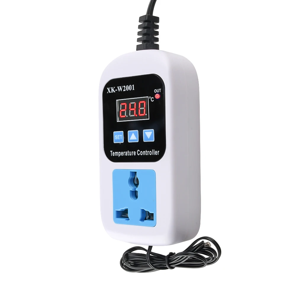 Digital LED Termometer Pengendali Suhu Termostat Kontrol Inkubator Mikro Penundaan Mulai dengan Probe 110-220V 1500W