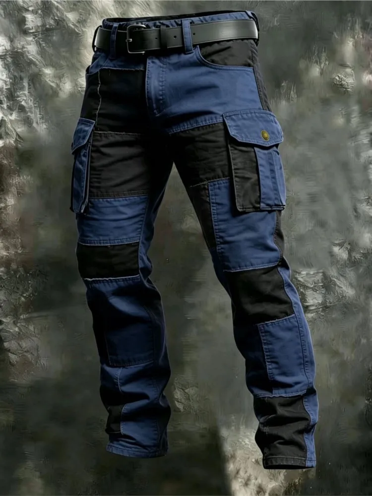 Picture 4: Cotton Men Cargo Pants Khaki Casual Men Tactical Joggers Cargo Multi-Pocket Fashion Black Army Light Trousers Work Wear Workwear