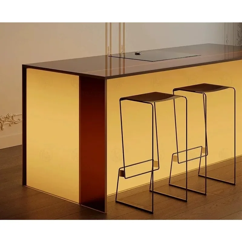 Commercial household orange gradual change luminous island Taiwan clothing store display table villa dining table