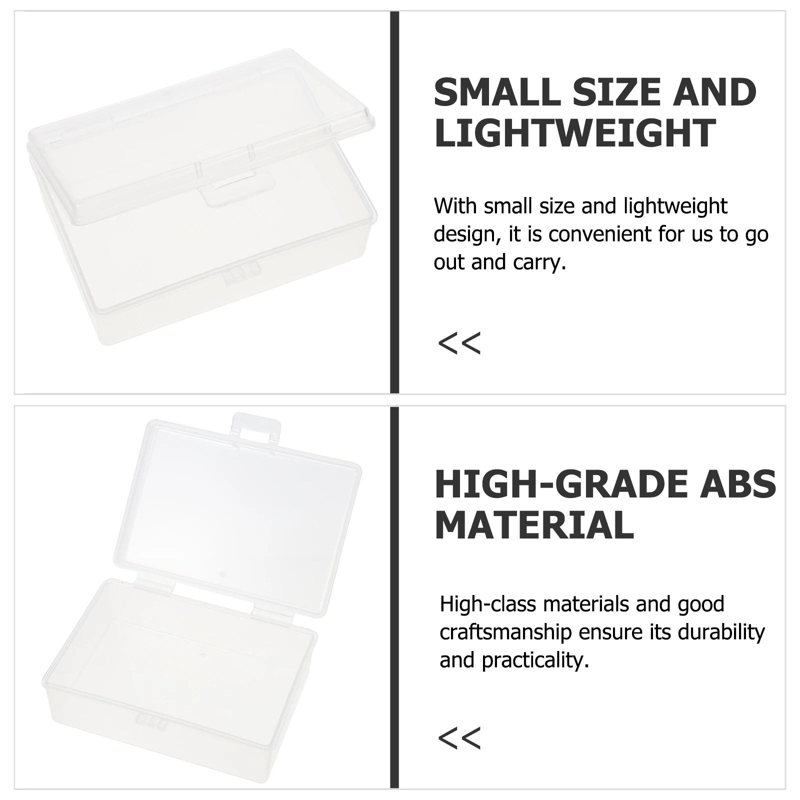 10Pcs Card Storage Box Transparent ABS Multi-Function Business Card Holder Compact Lightweight Case for Cards Organization