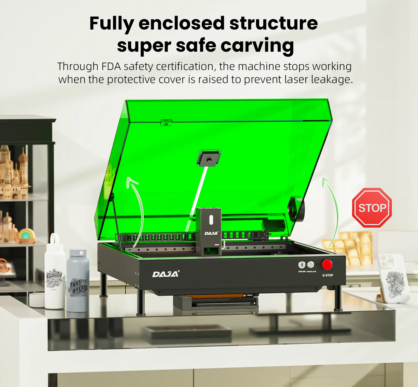 DAJA A8 Laser Cutter Engraver High precision Business Efficient Laser Engraving Machine for Metal Wood Acrylic Glass leather